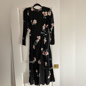 Reformation midi flower dress with front side slit